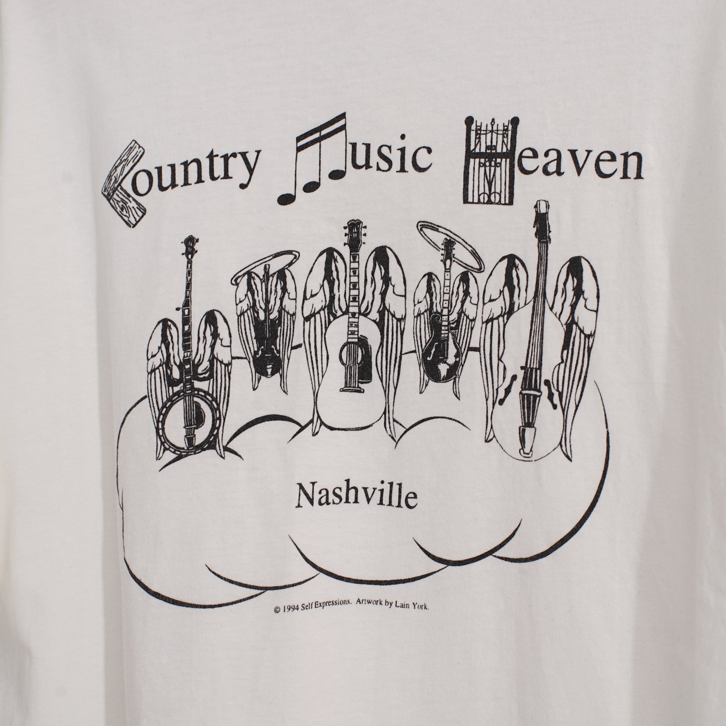 Winged Instruments Print Tee 翼の生えたギターTシャツ|ギターストラップ屋が選ぶ古着&雑貨